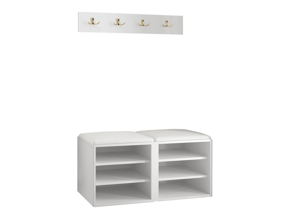 Előszoba garnitúra ORION RYFEL SLIM VI (Towiro), Keret színe: Fekete, Puha falpanel színe: Manila 04