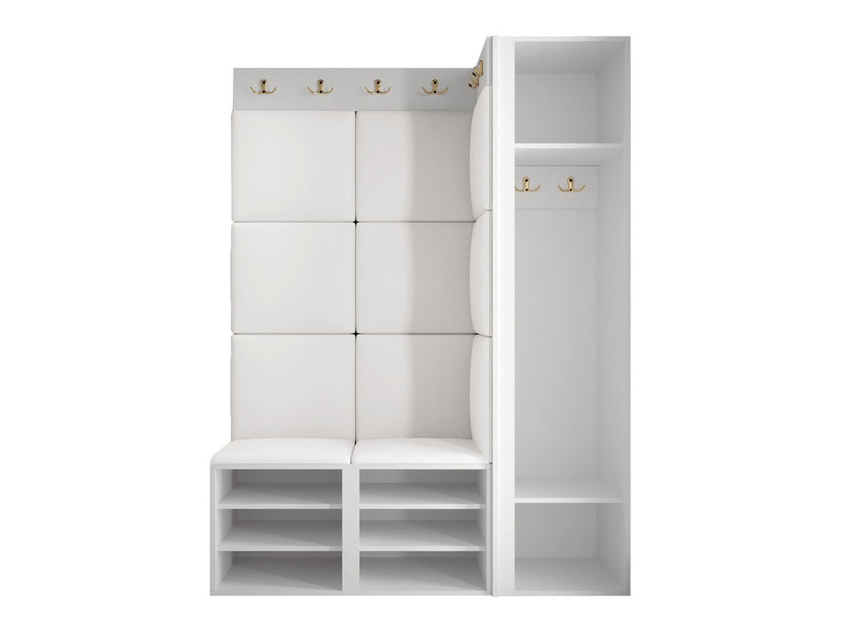 Előszoba garnitúra ORION RYFEL SLIM IX (Towiro), Keret színe: Fekete, Puha falpanel színe: Manila 04