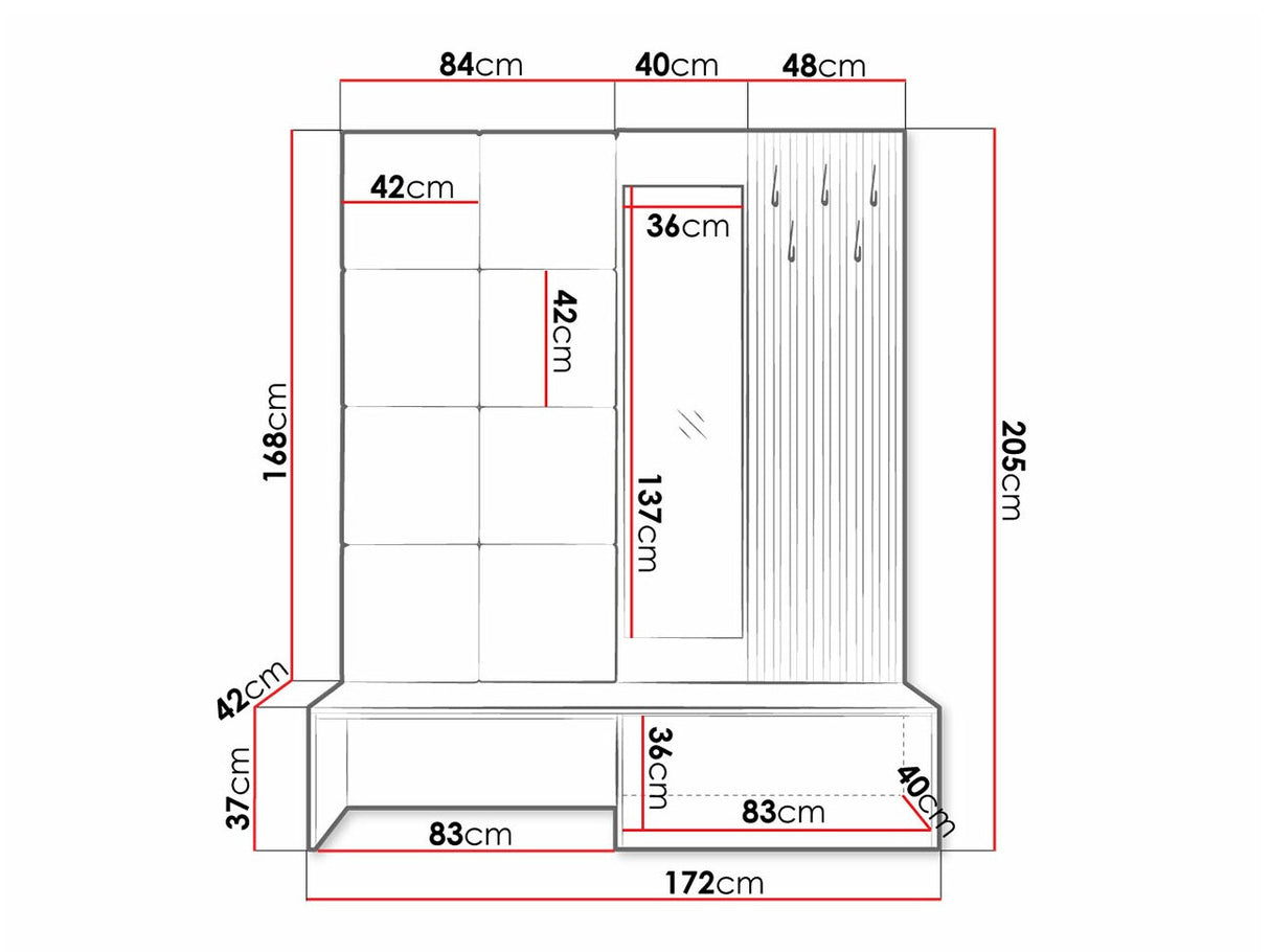 Előszoba garnitúra Premium I (Anrilot), Szín: Artisan tölgy + Manila 04