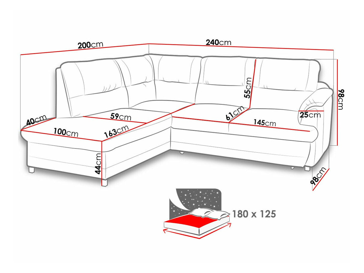 Sarokkanapé Gusto, Szín: Zetta 302, Változatok: Balos