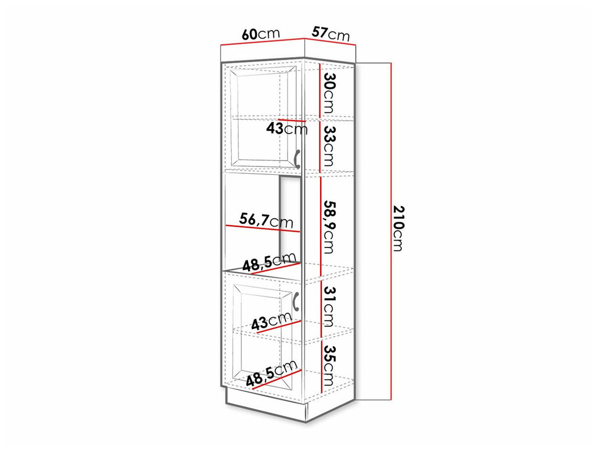 Moduláris szekrény beépített készülékekhez 60 DP-210 2F RETROLINE (Fehér)
