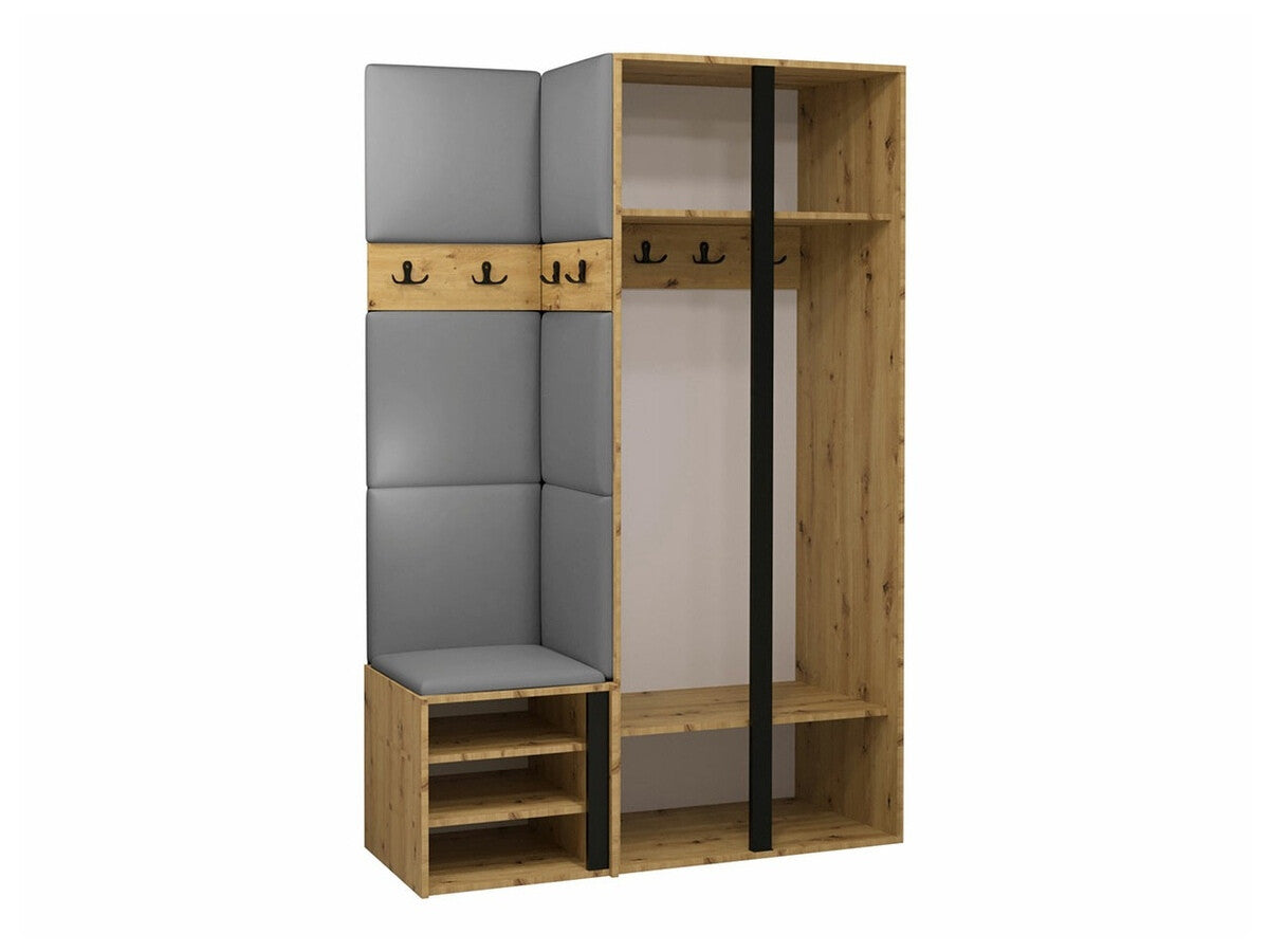 Előszoba garnitúra ORION XXVI (Tavasz XXVI), Keret színe: Artisan tölgy + Fekete, Puha falpanel színe: Manila 26