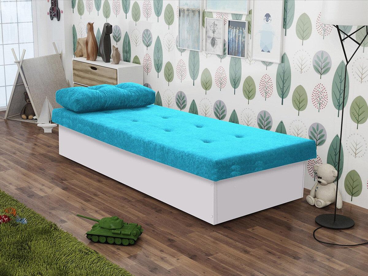 Ágy Berta (Nikroguta), Keret színe: Fehér, Kárpit színe: Suedine 29, Ágyneműtartó: Igen