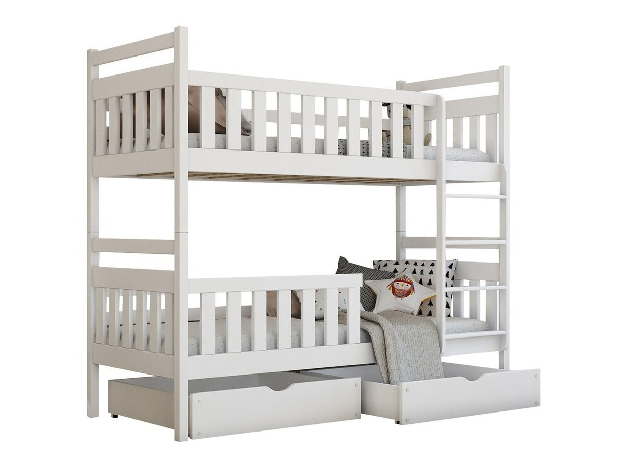 Emeletes ágy MONIKA (William), Szín: Fehér, Alvó felület mérete: 80 x 180 cm