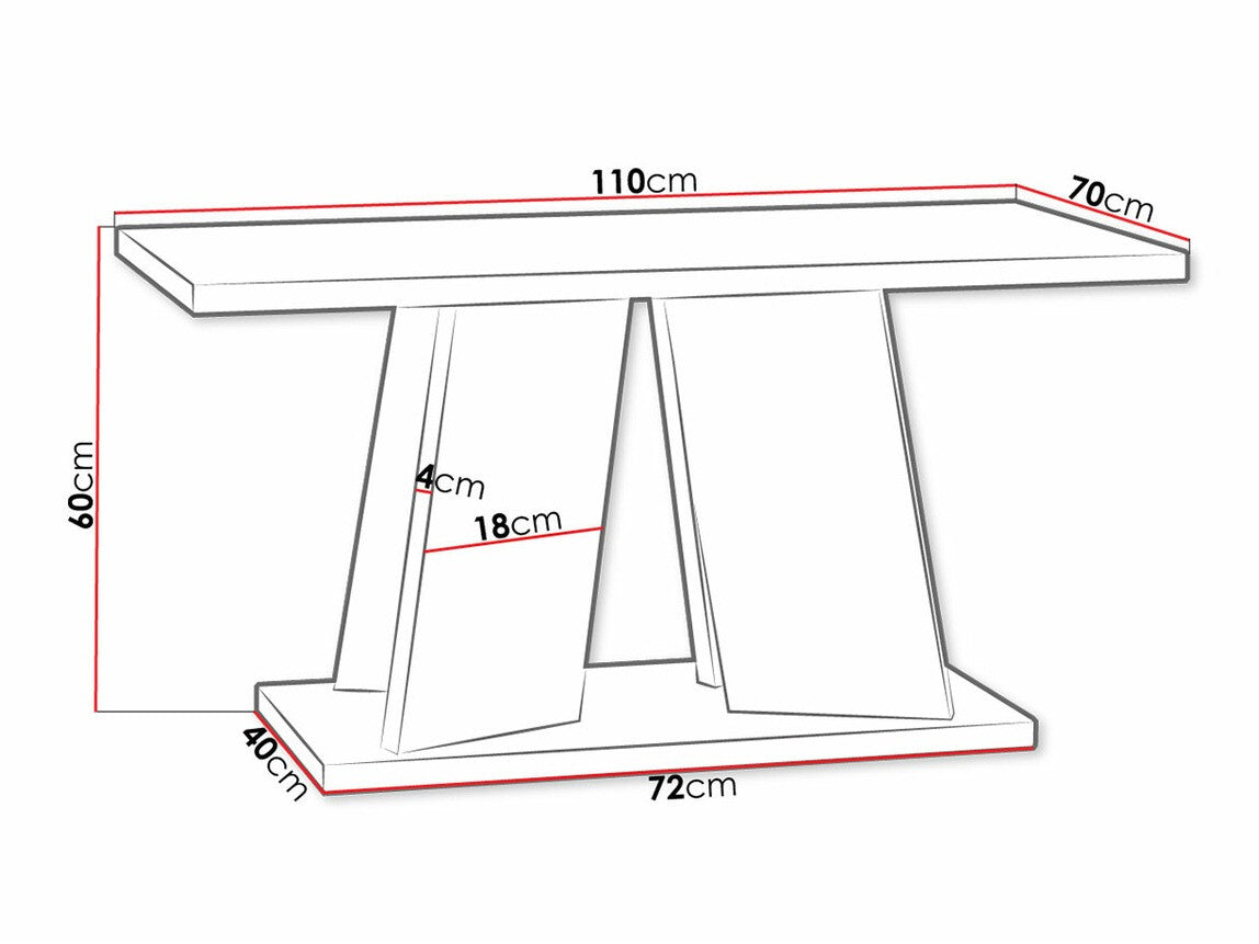 Dohányzóasztal Mufo (Josiah), Szín: Artisan tölgy + Fekete