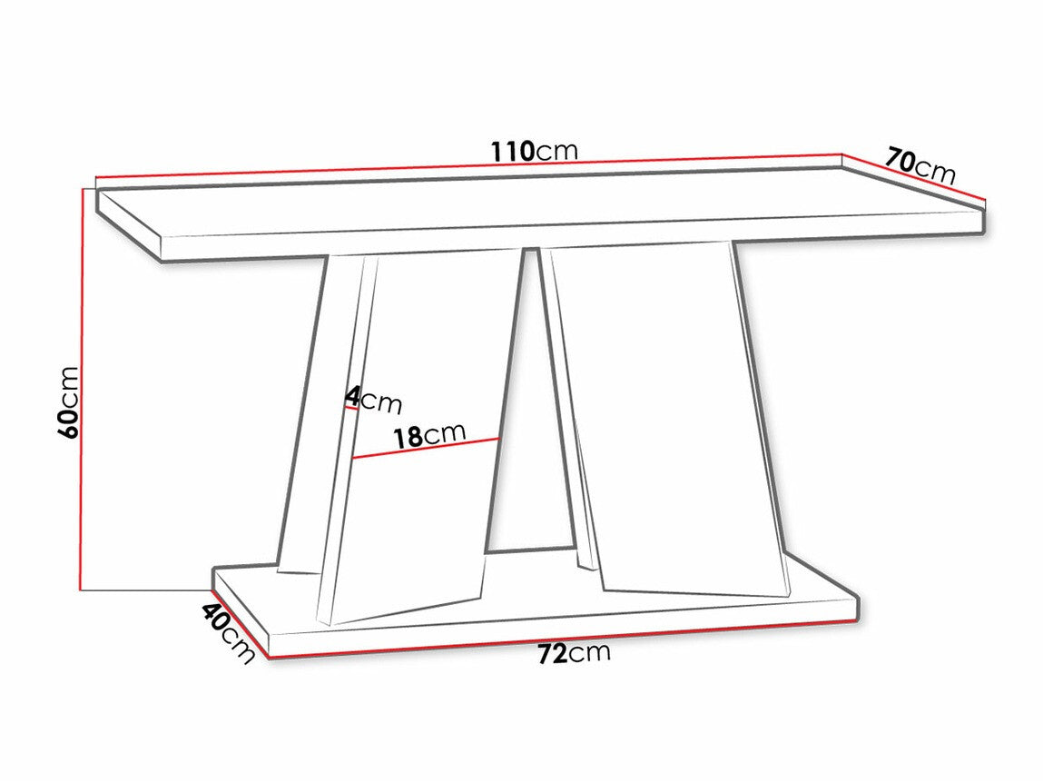 Dohányzóasztal Mufo (Josiah), Szín: Szürke + Fekete
