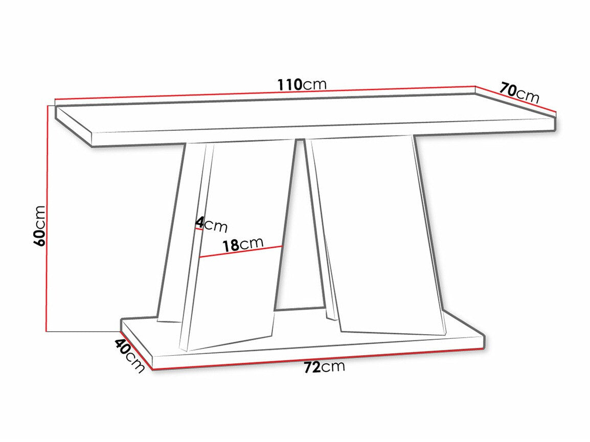 Dohányzóasztal Mufo (Josiah), Szín: Szürke + Fehér
