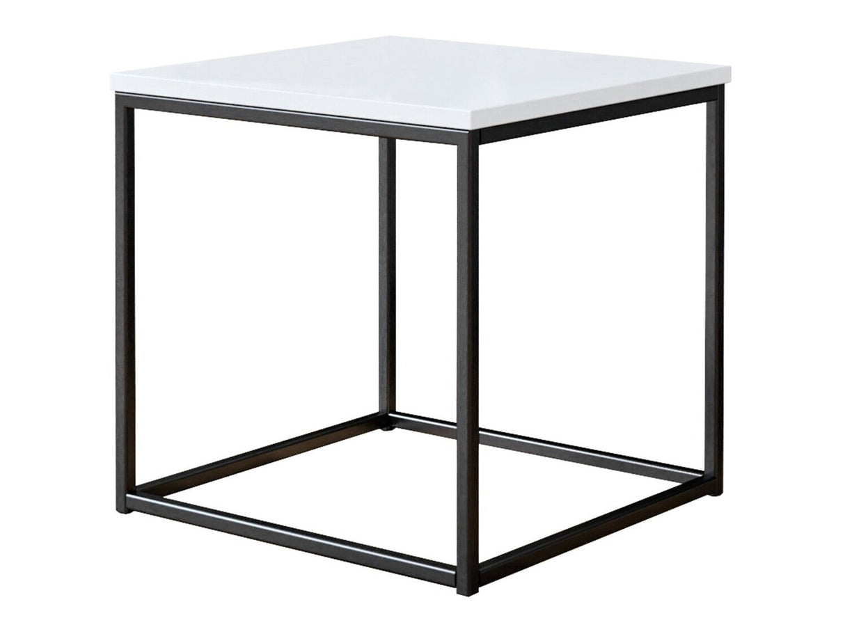 Dohányzóasztal Cubo S (Etelka S), Szín: Matt fekete + Fényes fehér