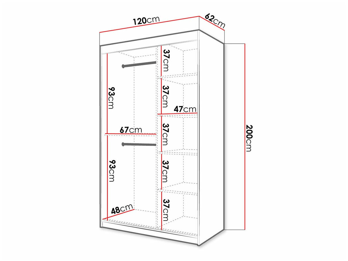 Gardróbszekrény Szafa RIFLO SLIM 1 120 (Towiro) Biały 5903211254154 (Fehér)