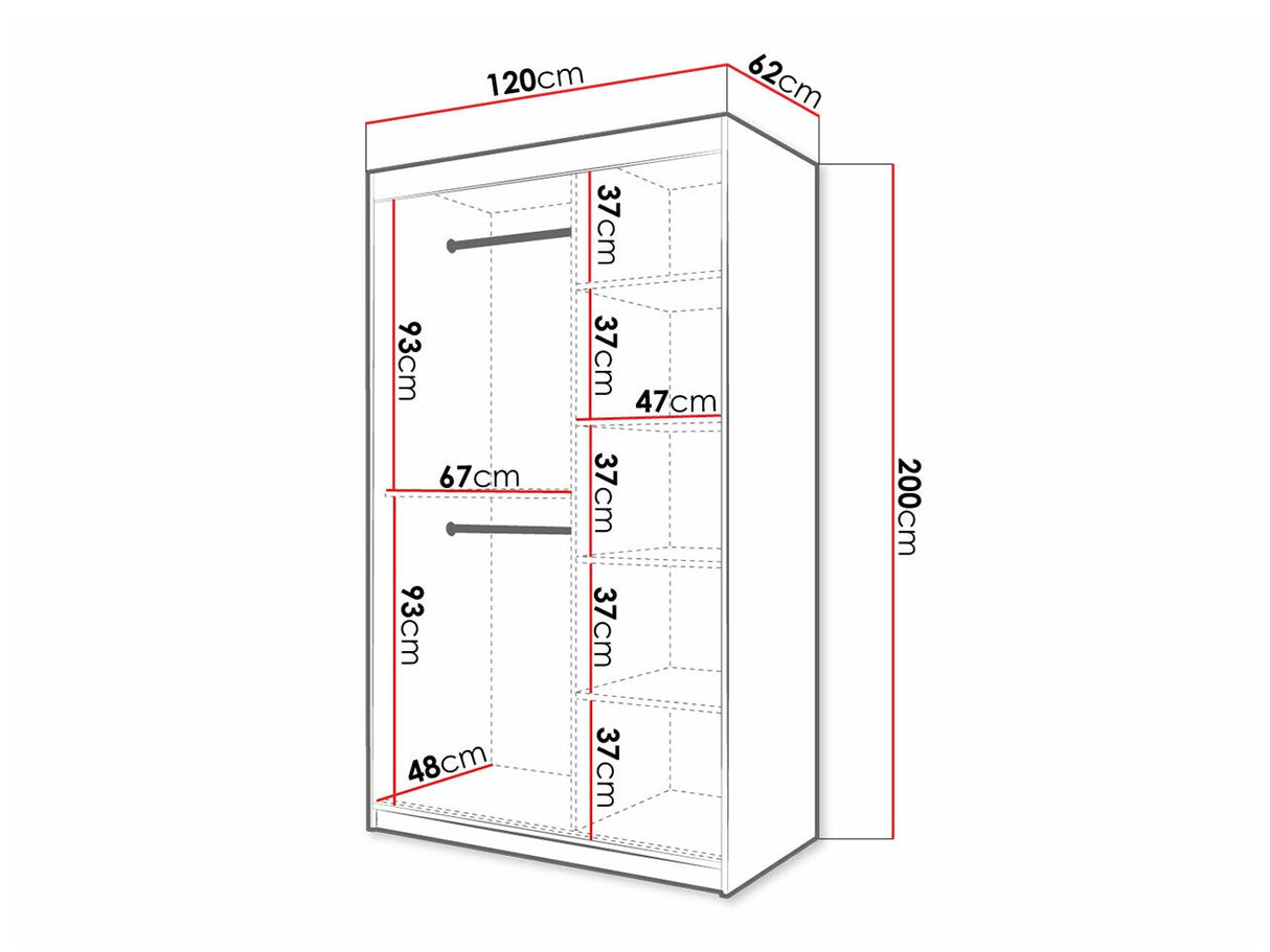 Gardróbszekrény Szafa RIFLO SLIM 1 120 (Towiro) Czarny 5903211254161 (Fekete)