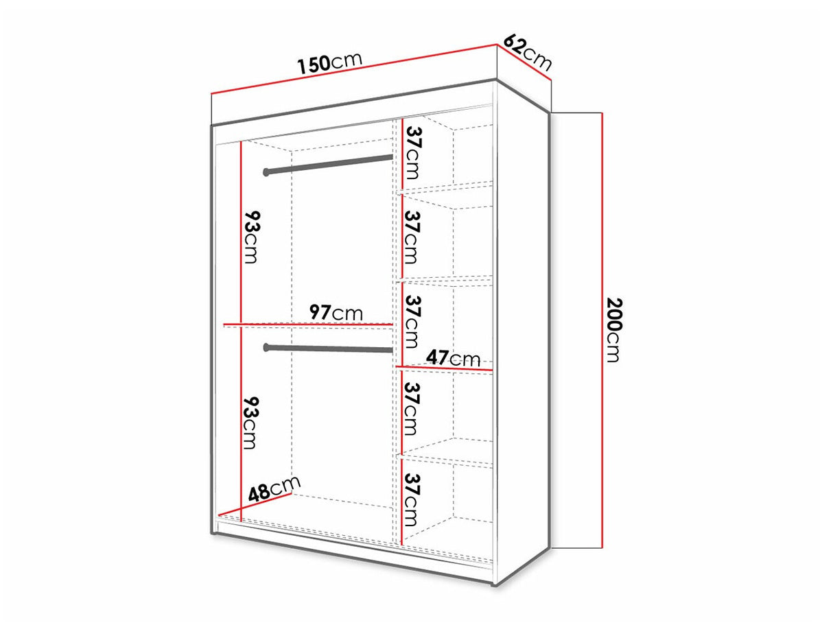 Gardróbszekrény Szafa RIFLO SLIM 1 150 (Towiro) Biały 5903211254178 (Fehér)