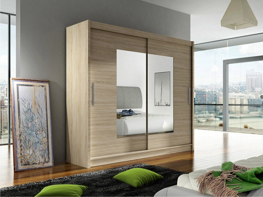 Gardróbszekrény Bega 180 VII (London), Szín: Sonoma tölgy, Led világítás: Nem