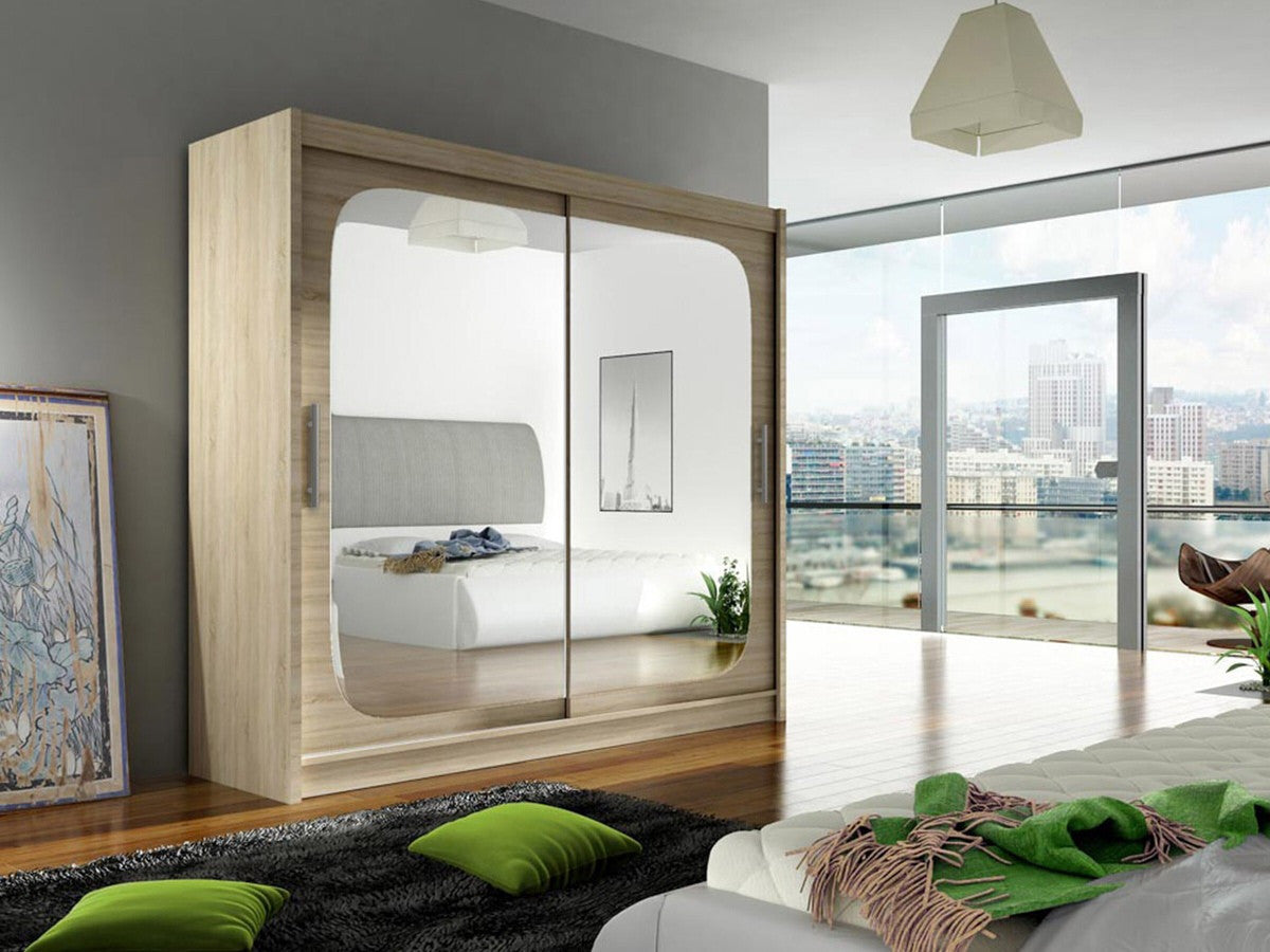 Gardróbszekrény Bega VIII (London), Szín: Sonoma tölgy, Led világítás: Nem