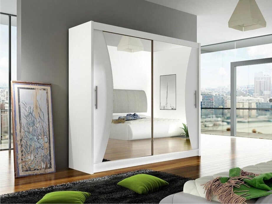 Gardróbszekrény Bega V (London), Szín: Fehér, Led világítás: Nem