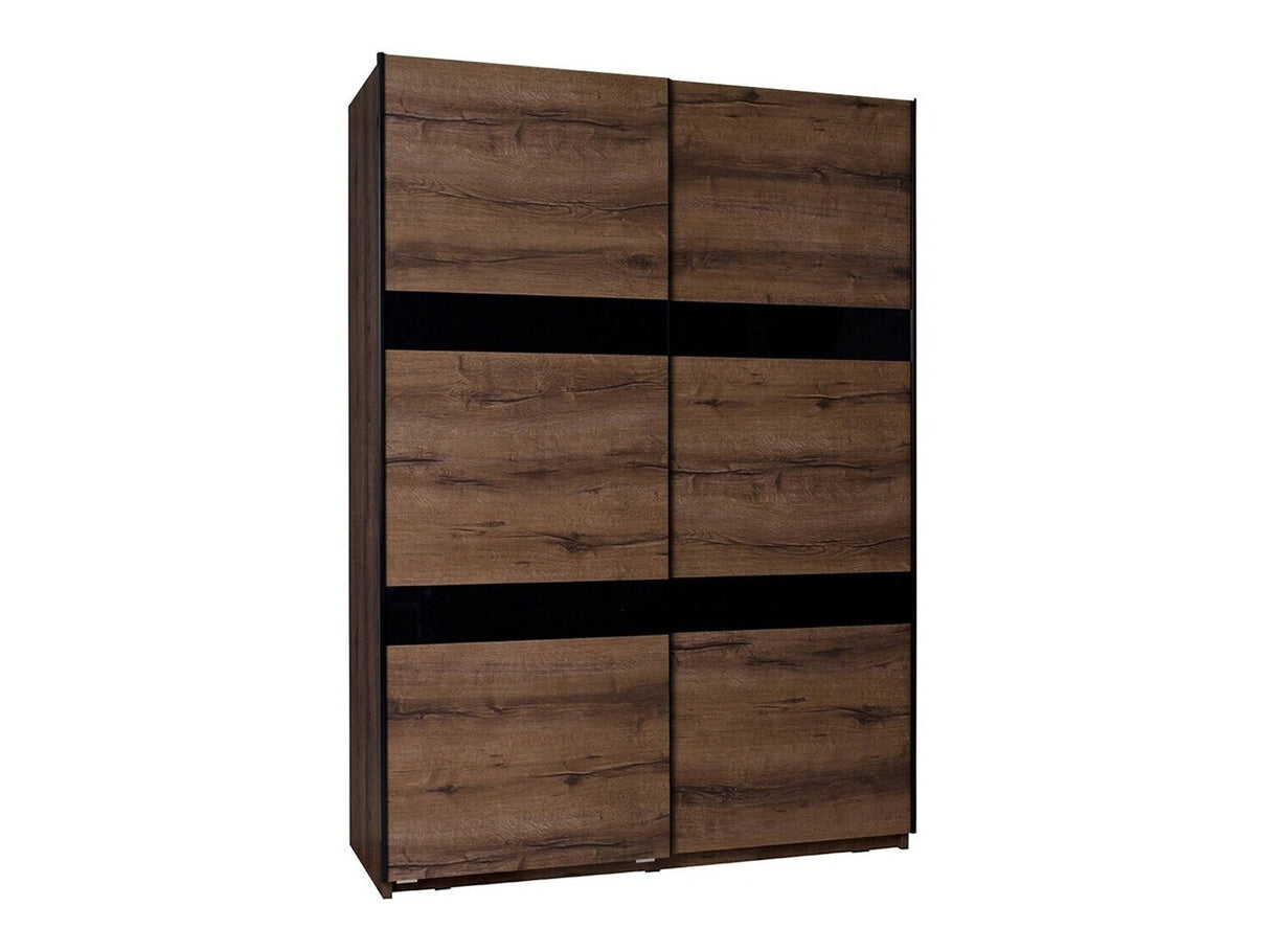 Gardróbszekrény Denver (Verdek SZ150 VD12), Fék: Nem, Tükör: Nem, Led világítás: Nem, Szín: Monastery tölgy + Fényes fekete