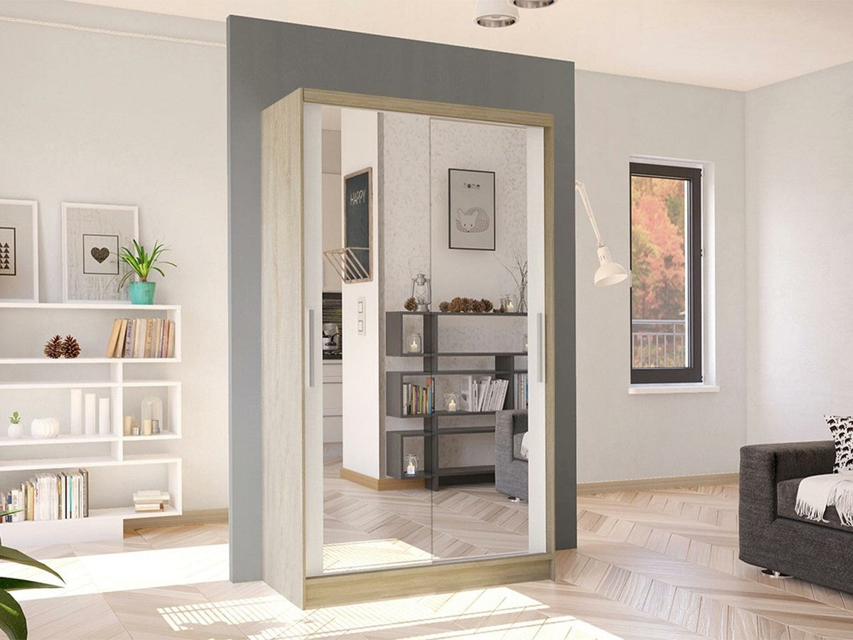 Gardróbszekrény Costa VII (Kamabi VII), Szín: Sonoma tölgy + Fehér