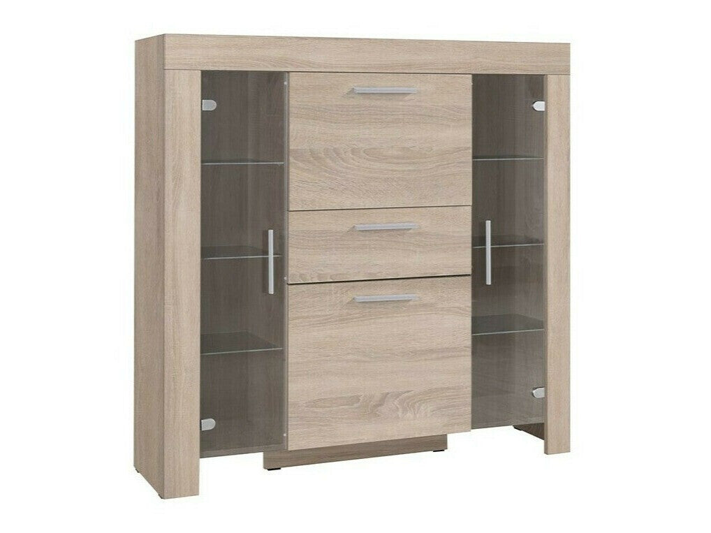 Komód Cezar C7, Szín: Sonoma tölgy, Led világítás: Igen