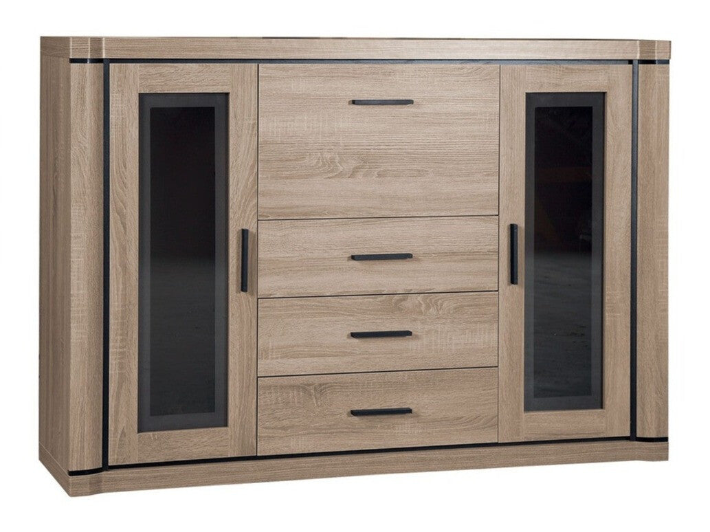 Komód Dallas D7 (Xavier), Szín: Sonoma tölgy, Led világítás: Nem