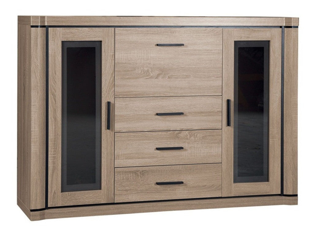 Komód Dallas D7 (Xavier), Szín: Sonoma tölgy, Led világítás: Igen