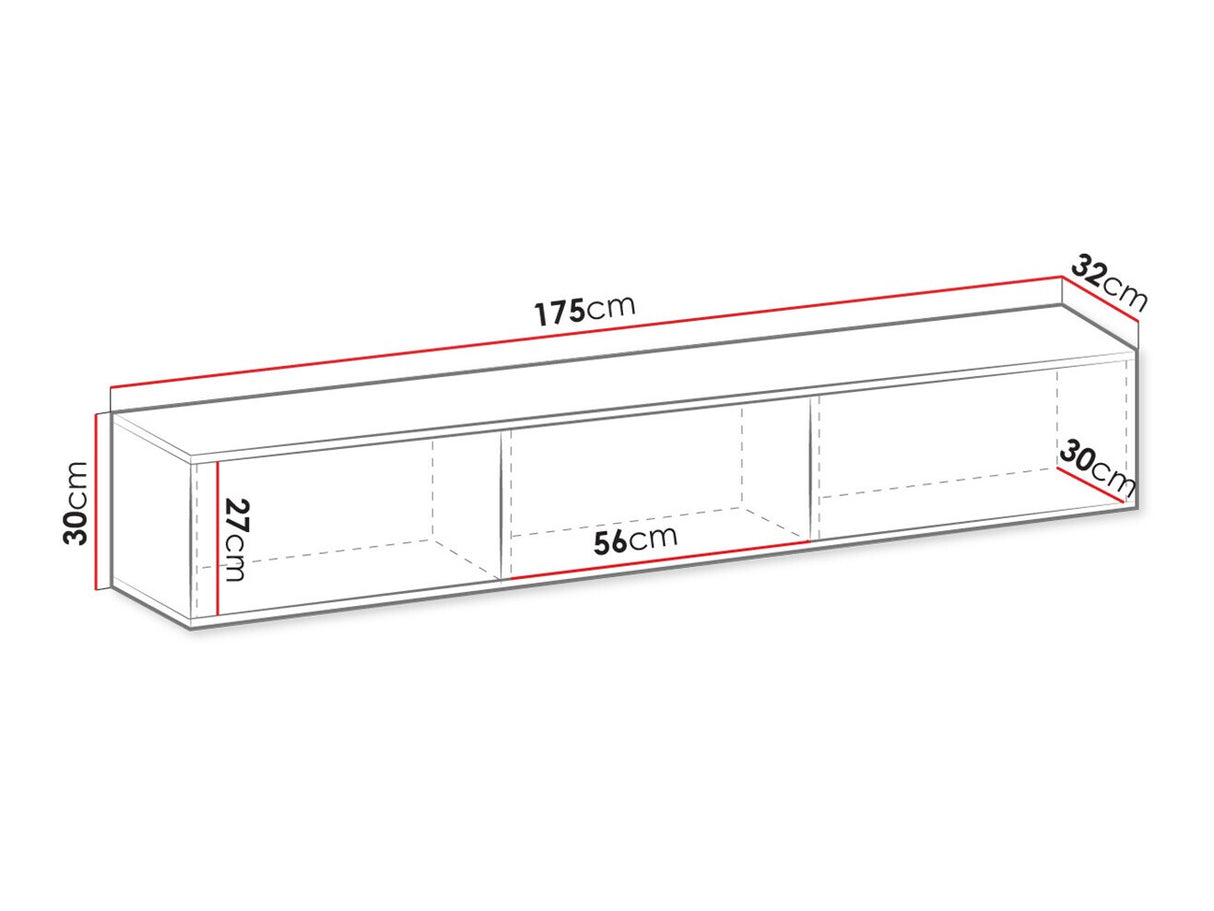 TV-állvány Szafka RTV ORO 175 I (Oanisew) Biały (Fehér + Aranysárga)