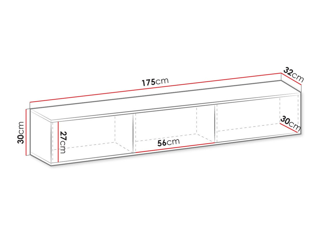 TV-állvány Szafka RTV ORO 175 I (Oanisew) Czarny (Fekete + Aranysárga)