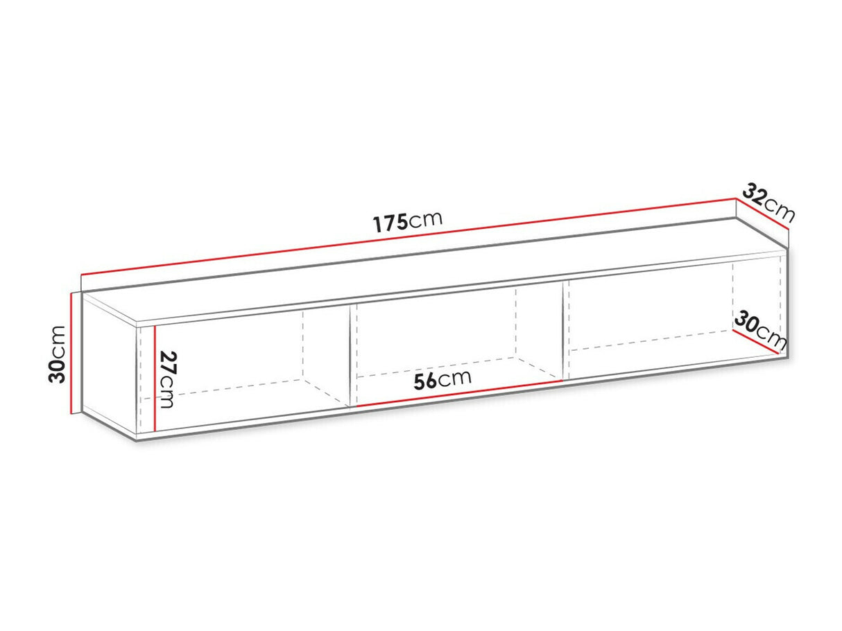 TV-állvány Szafka RTV ORO Közepes sűrűségű farostlemez 175 II (Oanisew) Biały 5903211254307 (Fehér + Aranysárga)