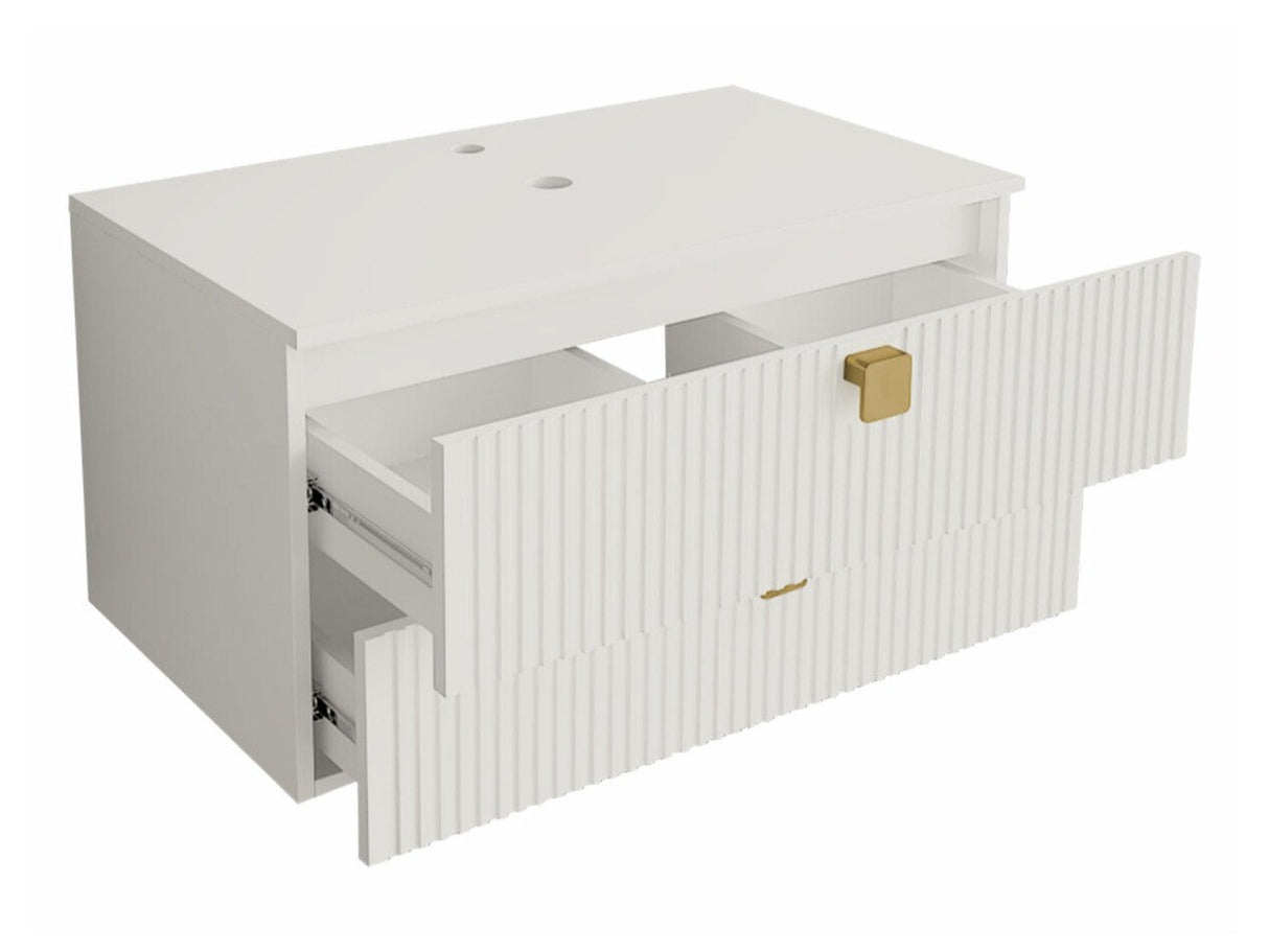 Fali szekrény mosdónak GARIANO 01, Szín: Fehér, Mosdókagyló: Igen