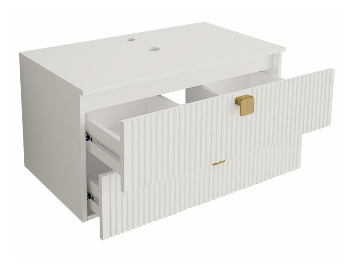 Fali szekrény mosdónak GARIANO 01, Szín: Fekete, Mosdókagyló: Igen