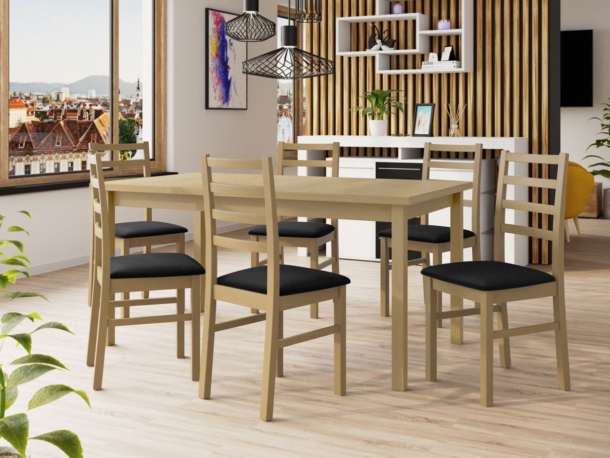 Étkezőgarnitúra 02 (MODENA 2 + NILO 8), Fa színe: Sonoma tölgy, Kárpit: Kronos 7