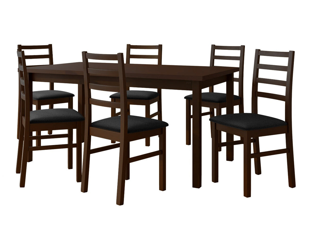 Étkezőgarnitúra 02 (MODENA 2 + NILO 8), Fa színe: Dió, Kárpit: Kronos 7