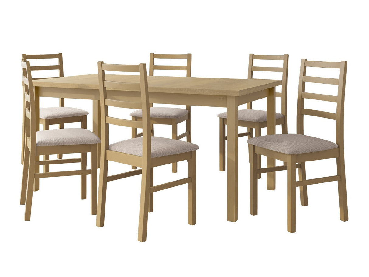 Étkezőgarnitúra 02 (MODENA 2 + NILO 8), Fa színe: Sonoma tölgy, Kárpit: Paros 2