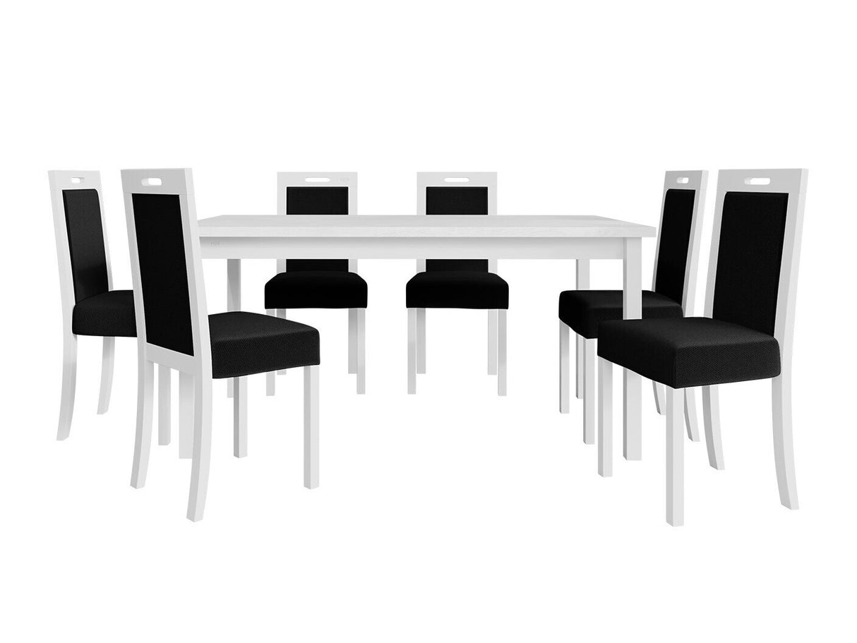 Étkezőgarnitúra 03 (MODENA 2 + ROMA 5), Fa színe: Fehér, Kárpit: Kronos 7