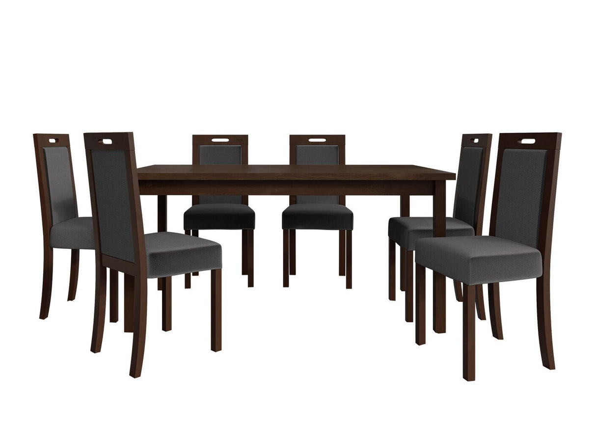 Étkezőgarnitúra 03 (MODENA 2 + ROMA 5), Fa színe: Dió, Kárpit: Kronos 22