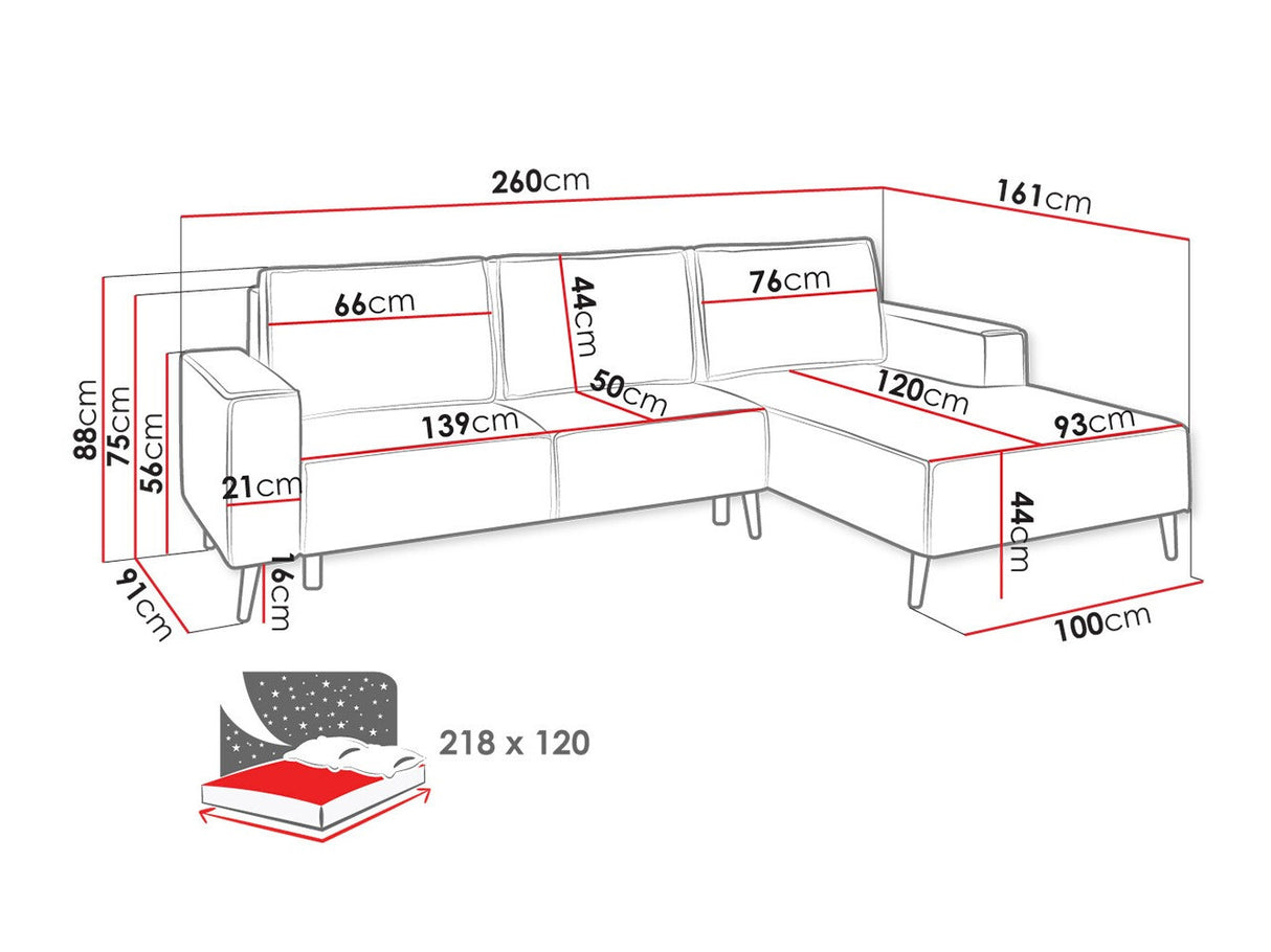 Sarokkanapé Narożnik MINGO, Szín: Zetta 300, Változatok: Jobbos