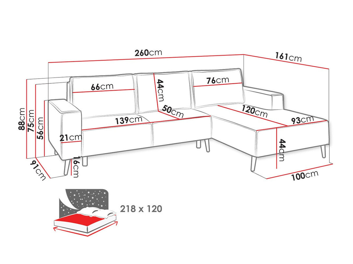 Sarokkanapé Narożnik MINGO, Szín: Zetta 302, Változatok: Jobbos