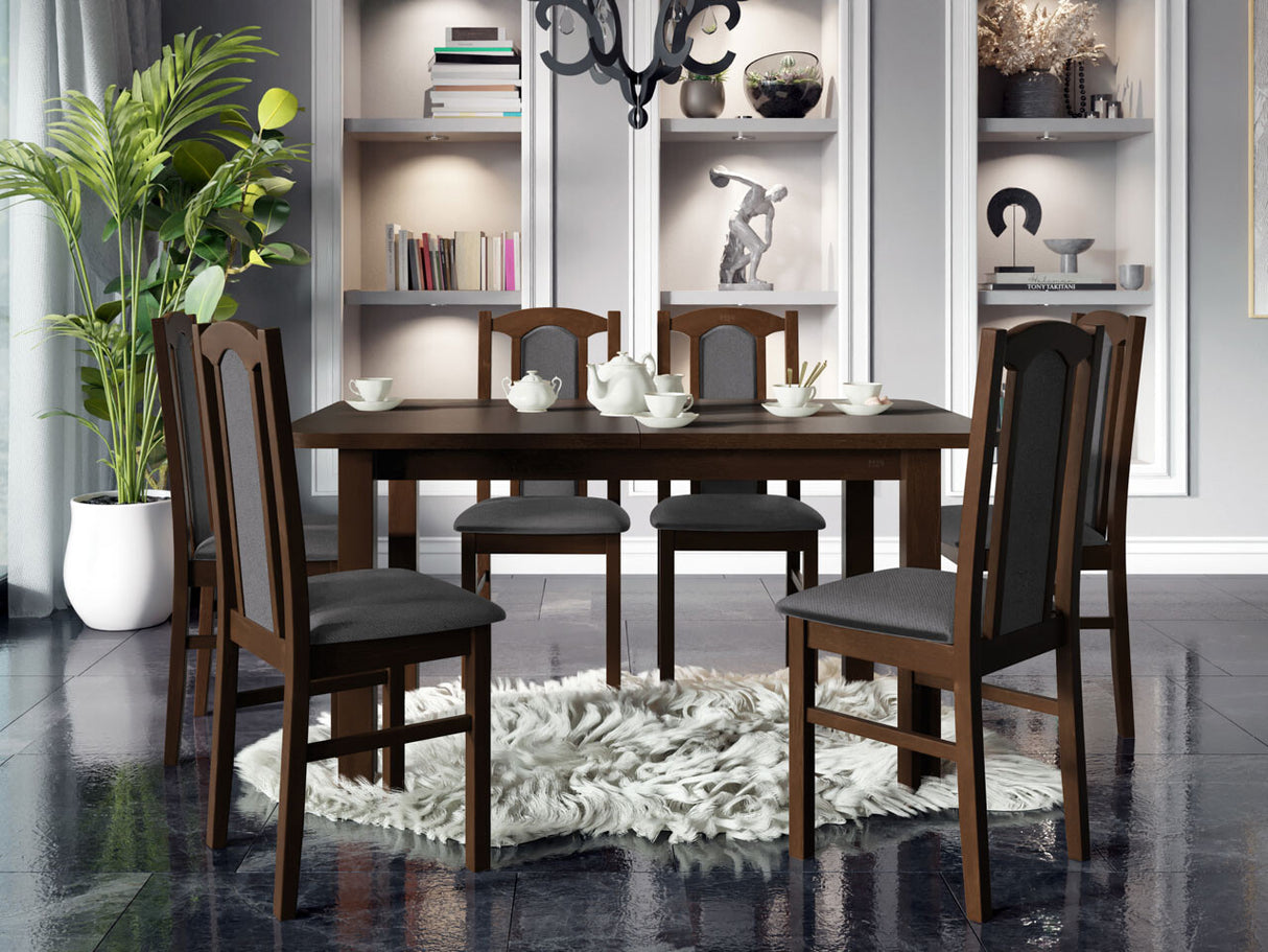 Étkezőgarnitúra 06 (WENUS 2 + BOS 7), Fa színe: Dió, Kárpit: Kronos 22