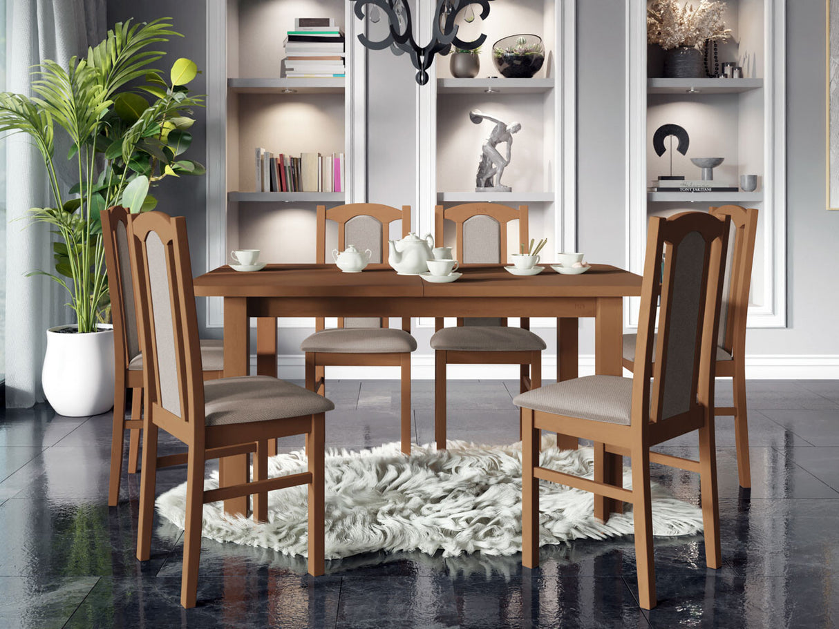 Étkezőgarnitúra 06 (WENUS 2 + BOS 7), Fa színe: Égerfa, Kárpit: Paros 2