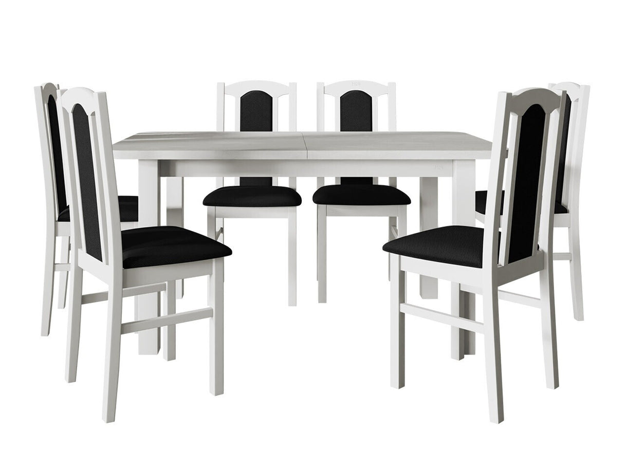 Étkezőgarnitúra 06 (WENUS 2 + BOS 7), Fa színe: Fehér, Kárpit: Kronos 7