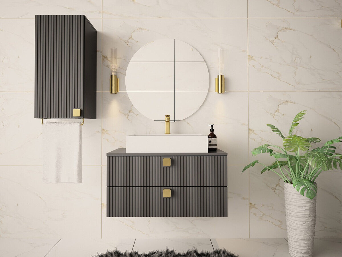 Fali fürdőszoba szekrény Słupek łazienkowy GARIANO 03 Szary 5903211210761 (Szürke)