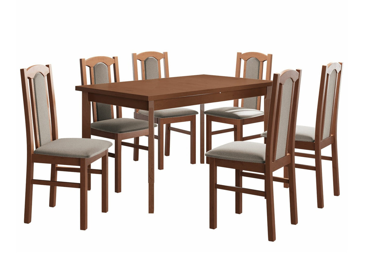 Étkezőgarnitúra 08 (MODENA 1P + BOS 7), Fa színe: Égerfa, Kárpit: Paros 2