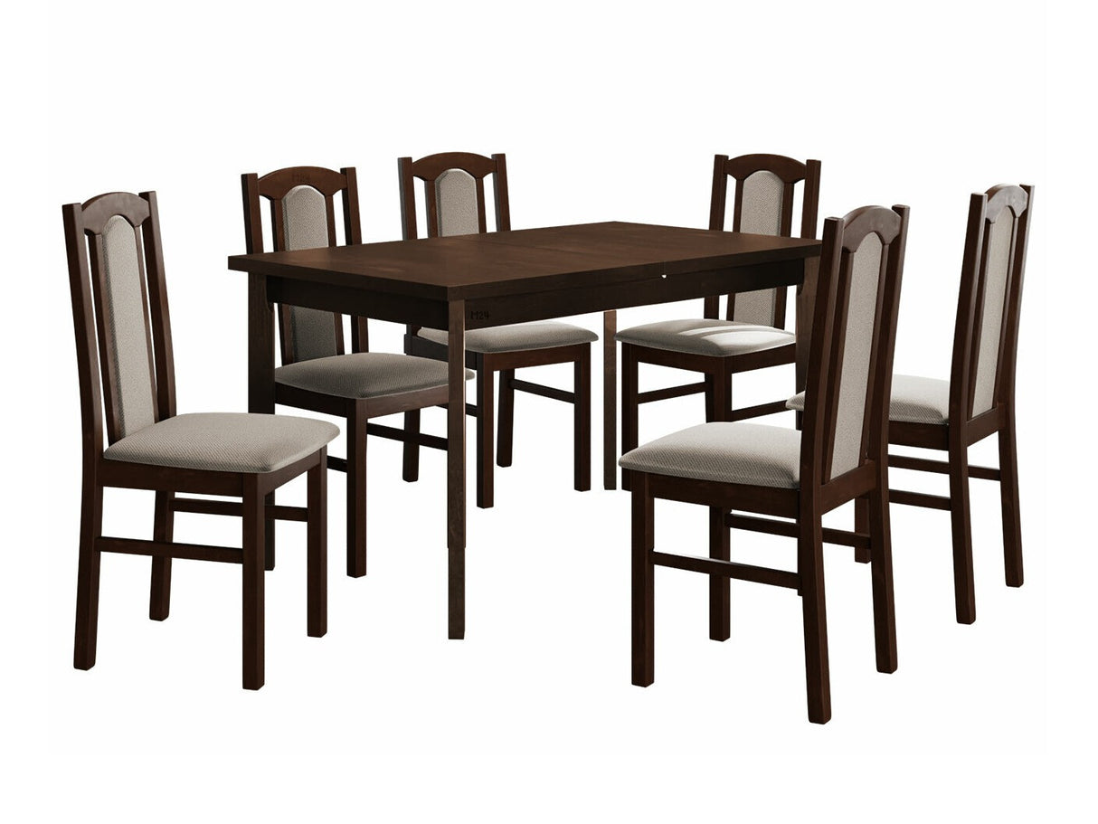 Étkezőgarnitúra 08 (MODENA 1P + BOS 7), Fa színe: Dió, Kárpit: Paros 2