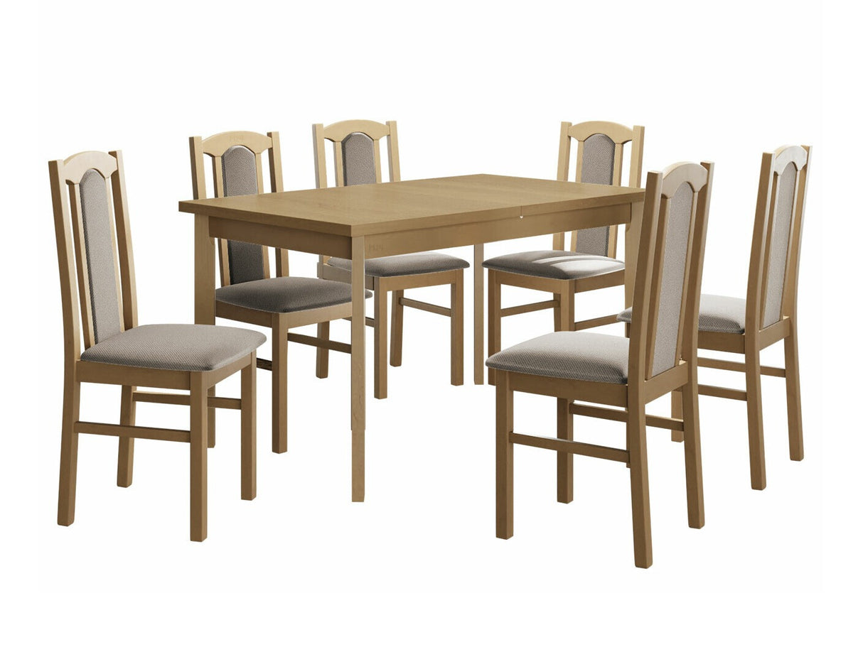 Étkezőgarnitúra 08 (MODENA 1P + BOS 7), Fa színe: Sonoma tölgy, Kárpit: Paros 2