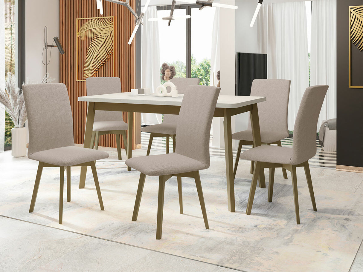 Étkezőgarnitúra 24 (OSLO 6 + LUNA 2), Kárpit: Paros 2