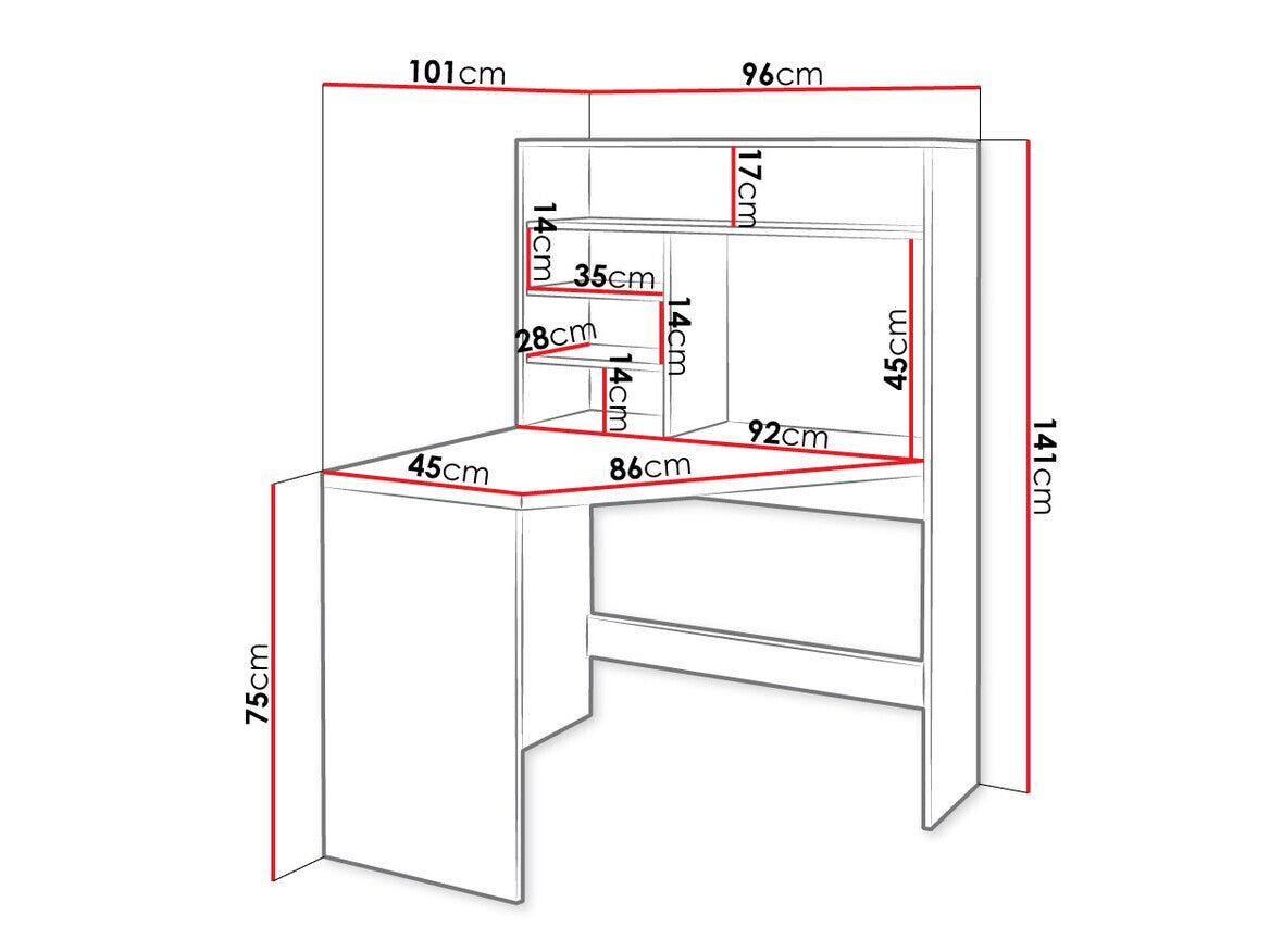 Sarok íróasztal ZAYDEN (Hatteria) (Fehér)