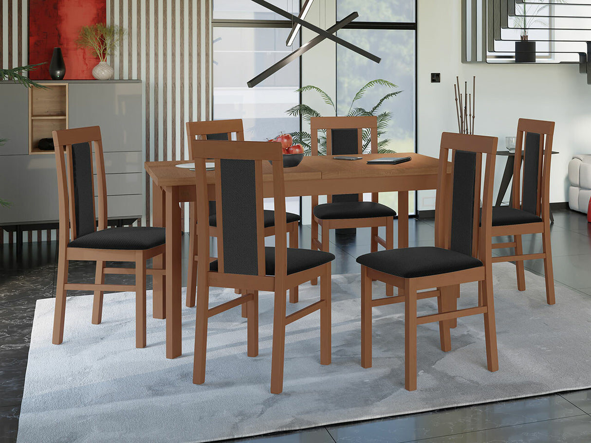 Étkezőgarnitúra 20 (MODENA 1 P + NILO 2), Fa színe: Égerfa