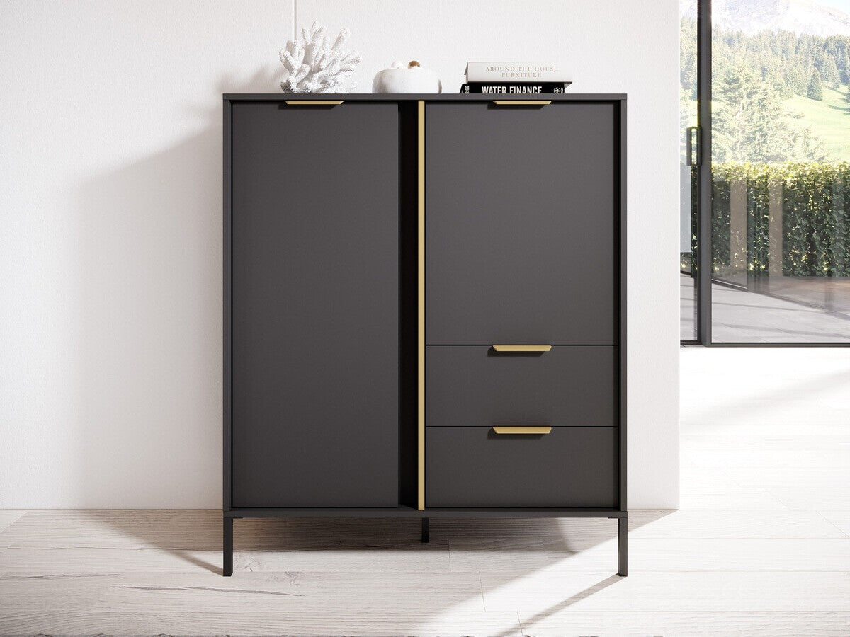 Komód Lars A komód wysoka 2d2s - Antracyt