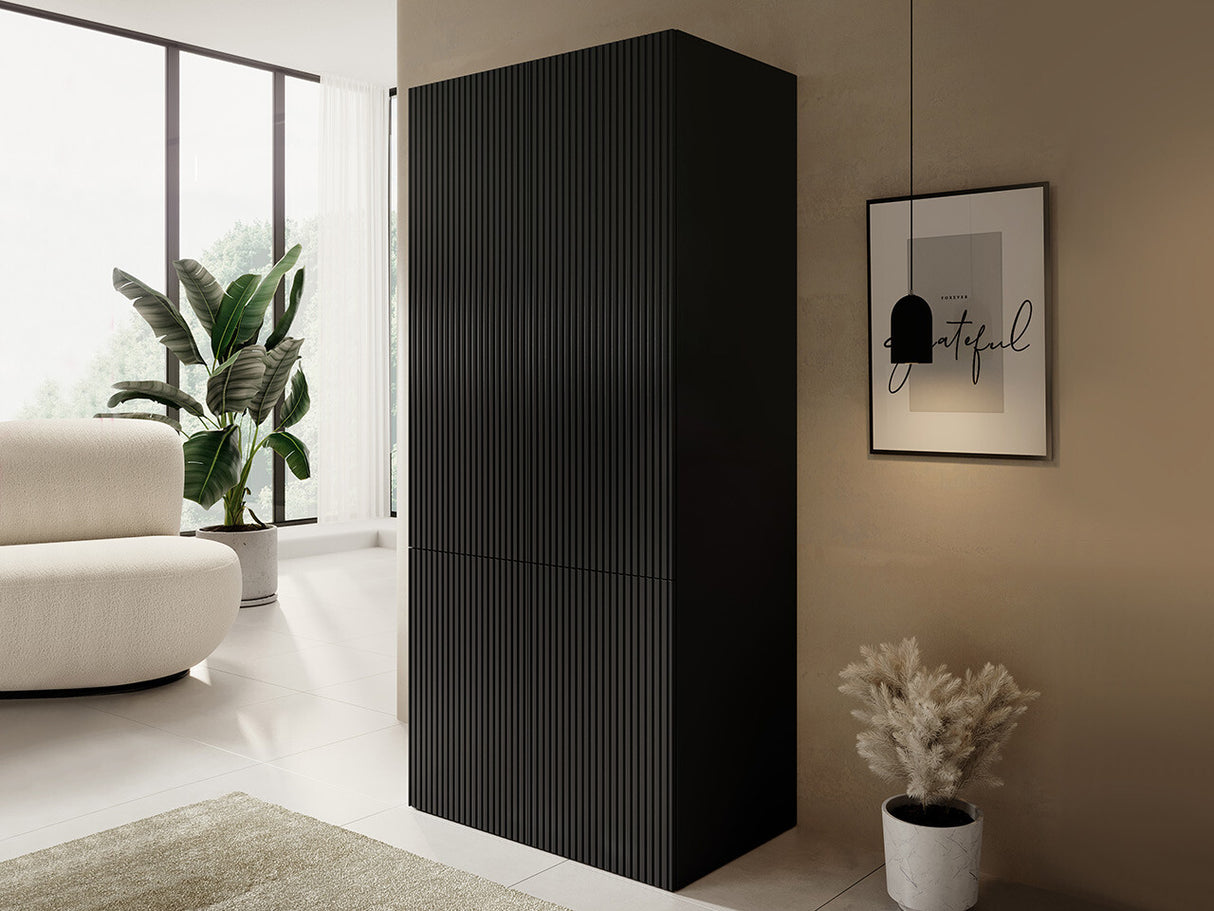 Gardróbszekrény Szafa PAFOS 90 2D, Szekrény: Nem, Szín: Fekete