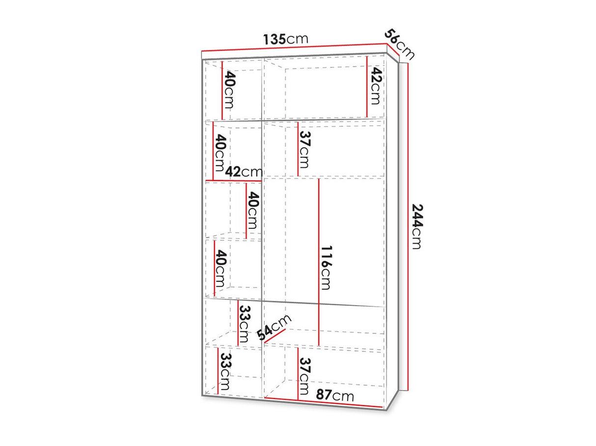 Gardróbszekrény Szafa PAFOS 90 2D + 45, Szekrény: Igen, Szín: Fekete