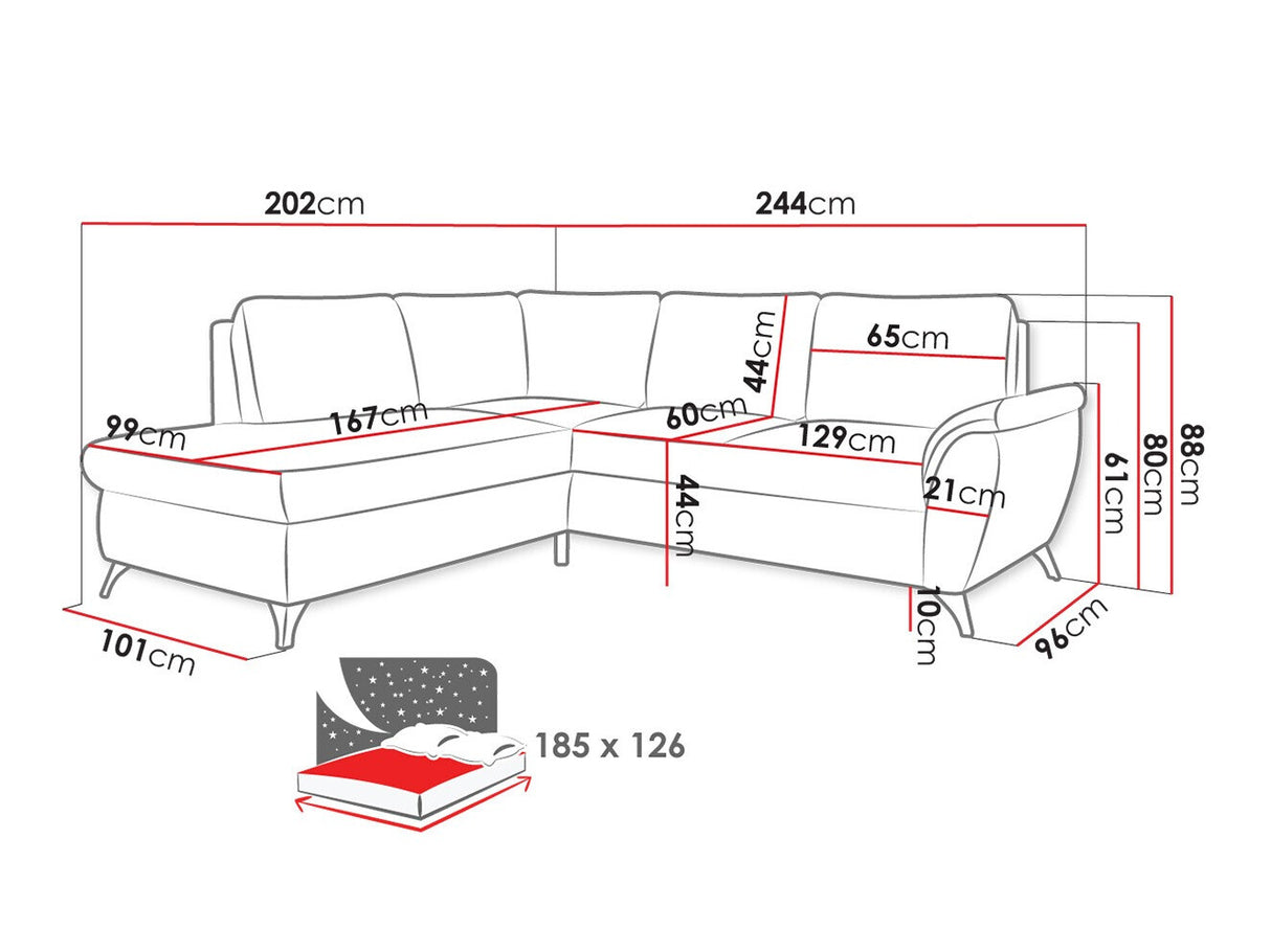Sarokkanapé Narożnik GENEVA Barrel, Szín: Barrel 03, Változatok: Balos