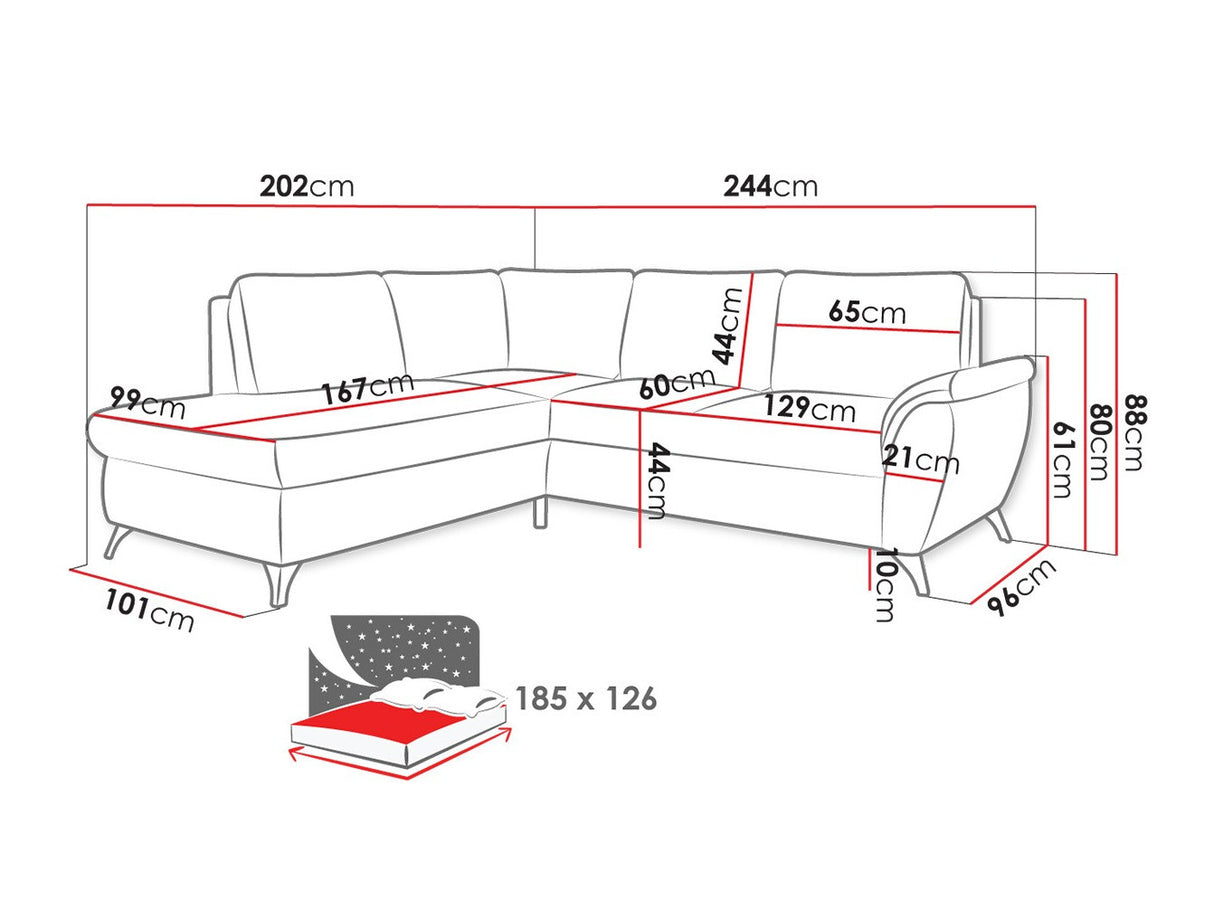 Sarokkanapé Narożnik GENEVA Barrel, Szín: Barrel 19, Változatok: Jobbos